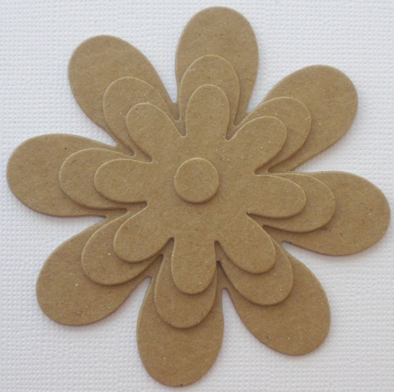 {3 Sets} *DAISY NESTiNG FLOWERS* Raw Chipboard Die Cuts