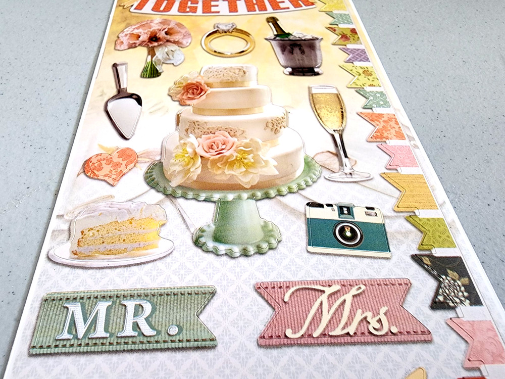 Paper House Wedding Cardstock Stickers Better Together Mr & Mrs Cake 12″ Sheet