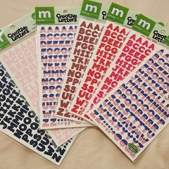 NEW Lot 7 Sets MM Creative Letters Numbers Red Pink Blue Stars & Stripes 7/16″-C