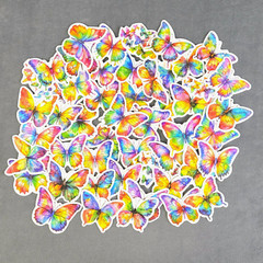 Colorful Rainbow Butterfly Stickers – Set of 10 Random Stickers Great for Crafts