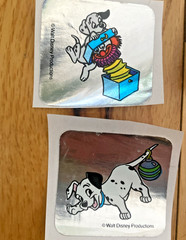 Vintage 80s Sticker Lot: Restored Foil Mylar Disney 101 Dalmatians Stickers READ