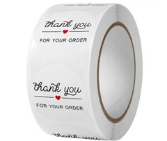 Thank You Stickers – Self Adhesive 500 Label Roll – One Stop Shop