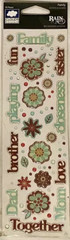 Family Dad Mom Brother Sister Love Cloud 9 Design Epoxy Rain Dots Stickers
