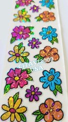 HAMBLY STUDIOS STICKERS PRISMATIC FLOWERS 1 SHEET. COLLECTIBLE RETIRED RARE.