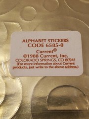 vtg 1988 Current Publishing Alphabet Stickers Gold unknown number sealed pack
