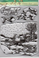 New Penny Black Rubber Stamp WINTER DAYS CHRISTMAS set clear cling free USA ship