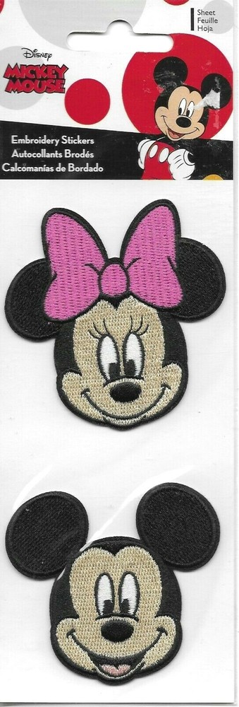 DISNEY MICKEY MINNIE MOUSE Disneyland World Embroidery Stickers Scrapbook Crafts