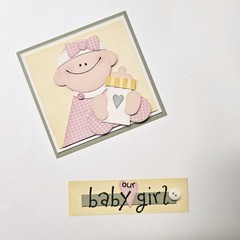 Pebbles Inc Baby Girl Cardstock Stickers Our Baby Girl Label Bottle Bow Snip Its