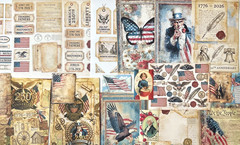 250pcs AMERICA 250 USA JUNK JOURNAL-SCRAPBOOK KIT W/JOURNAL – AUTHENTIC EPHEMERA
