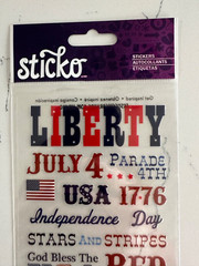 Sticko Autocollants Liberty Phrase Stickers July 4th Red White Blue Stars 1776