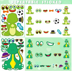27 Sheet Dinosaur Stickers, Make Your Own Dinosaur Stickers for Kids，Make a Face