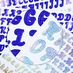 1568 Pieces Colorful Glitter Letter Sticker, 8 Sheets Self-Adhesive Vinyl Sparkl