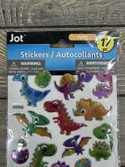 Jot Puffy Glitter Dinosaur Stickers 17 pc Scrapbooking Kids Crafts Multi-Color