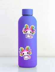 Colorful Axolotl Die Cut Vinyl Stickers Set Scrapbooking Laptop Water Bottle