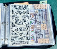 Crop In Style Binder With Lots Of Stickers ~ 17 Sheets full ~ Navy Blue Binder