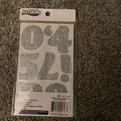 ArtSkills Silver Glitter Alphabet And Number Stickers and 2” 72 Pieces Each