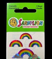 6 Vintage Sandylion Prismatic SEALED Holographic Rainbows Butterflies Stickers
