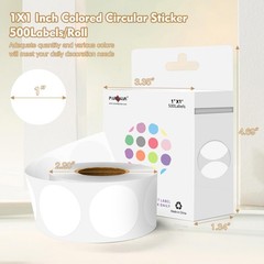 White Dot Sticker 1 inch 500Pcs Round Color Code Label Circle Dots w/Hanging …