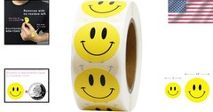 Permanent Yellow Happy Face Stickers – 500 Labels for Teachers & Kids Activities