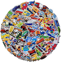 Transportation Stickers Pack 200 Pcs – Vehicle Stickers for Kids Party Favors