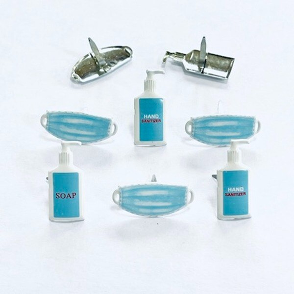COVID SCRAPBOOKING DECORATIVE BRADS EYELET OUTLET 8 PCS 2 DESIGNS