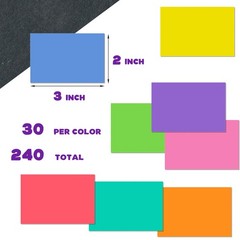 240 PCS Colored Labels Stickers 3 x 2 Inch Rectangular Moving Labels 8 Colors La