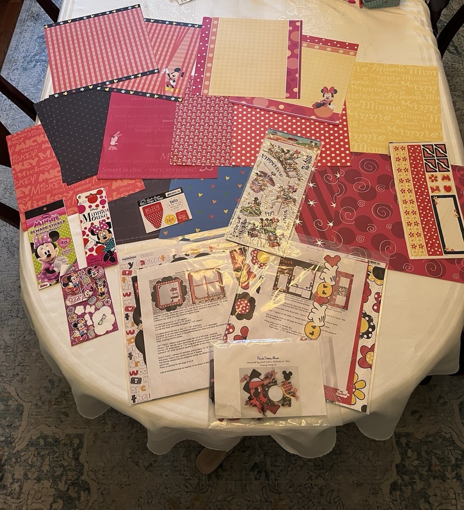 Disney Minnie and Mickey Mouse Scrapbook papers, Stickers, and kits