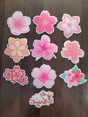 STICKERS x 10 Flowers Pink Cherry Blossom Orchid Tree Sticker CHE3