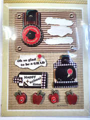 Graduate 3D Stickers Scrapbooking Tags Apple So Glad To Be A Grad RARE School
