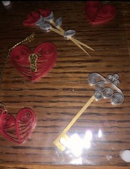Joann Scrap Essentials Gold Key Red Heart Roses Card Handmade Valentines Sticker