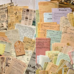 200 Sheets Vintage Newspaper Tickets Scrapbook Paper, Journaling Scrapbooking Su