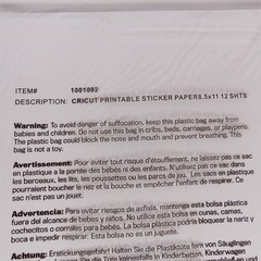 Cricut Printable Sticker Paper White 8.5×11 12 Sheets 2 Pack Bundle Crafting