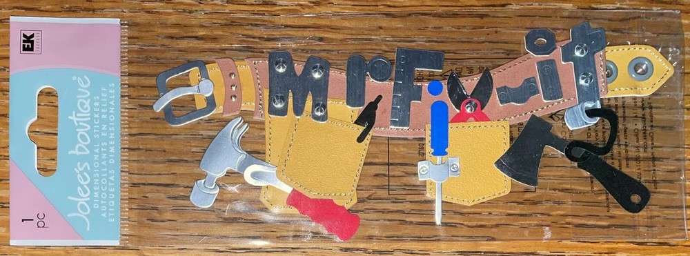 RARE Jolees Mr Fix It Title Tool Belt Tools Handyman Dad Hammer Axe Screwdriver