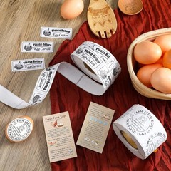 Elegant 3-in-1 1200-Piece Egg Sticker Set: Carton Labels & Instructions