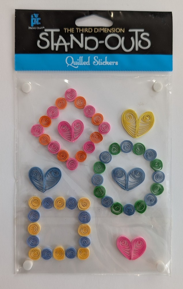 Tiny Frames & Hearts Quilled Scrapbooking Stickers Provo Crafts Stand-Outs