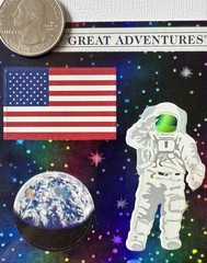 APOLLO PROGRAM Stickers(8pc) Mrs.Grossman’s•Spaceship•Moon•Flags •Card Making•