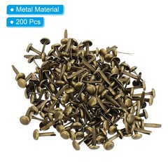 200 PCS Paper Brass Fasteners Split Pins Pastel Mini, Bronze, 8 x 15 mm