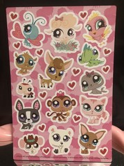 Littlest Pet shop Love Themed Animals Sticker Sheet Scrapbooking Kids Collect