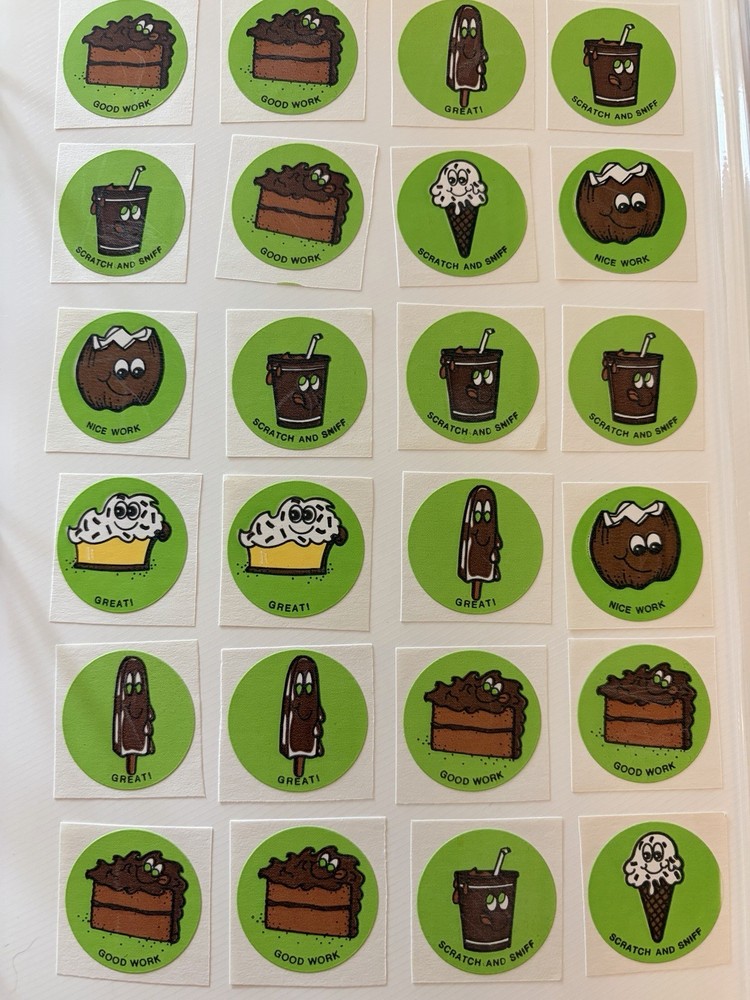 vintage Stickers Scratch N Sniff Lot HTF Matte CTP 80s