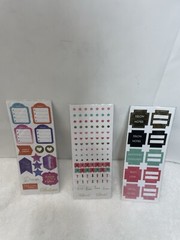 Pen+Gear Paper Lot Of 3 Pack 4-3″x8 Assorted Stickers Sheets #1