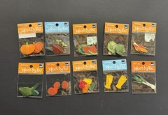 Garden Vegetables: Large Lot (19) Scrapbook Embellishments Stickers Jolee’s Plus
