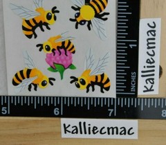 Sandylion BEES AND FLOWER Stickers 1 SQUARE BUMBLE BEES