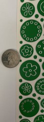 GREEN/SILVER FLOWER CIRCLE Stickers(49pc)Stampendous •Garden•Blooms•Daisy•Dots