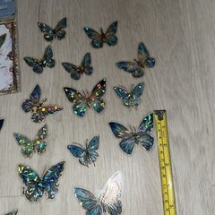 Blue Butterfly Butterflies 🦋 Holo Sticker Pack New Stickers Stained Glass Style