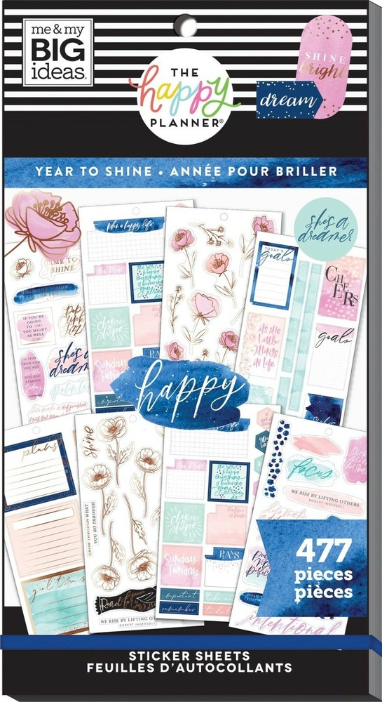 The Happy Planner mamBi Value Pack Stickers YEAR TO SHINE GOALS PPSV-203 NEW!