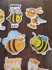 STICKERS x 10 BEE Honey Bee Positive Apiculture Beehive Cartoon Sticker BEH1