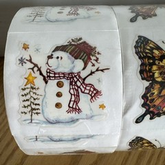 PSX Sticker Designs Sticker Rolls- Snowman Leaf Butterfly Stickers SET, Roll