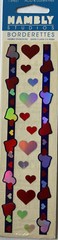 HEART RED/SILVER ON PURPLE Prismatic Borderette Stickers(14pc)Hambly •Valentines