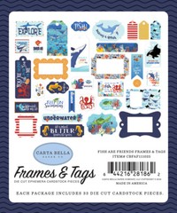 Carta Bella Paper FISH ARE FRIENDS Frames & Tags Ephemera Pieces Die Cuts