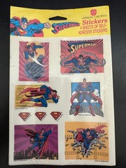 2 Vintage 1991 DC Comics SUPERMAN & 1 Vintage 1982 DC Comics Superhero stickers